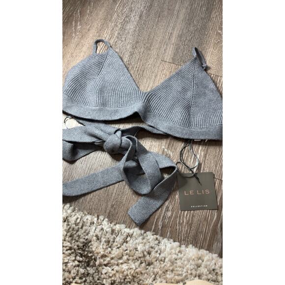 Brianna Grey Knit Bralette New - Picture 1 of 3